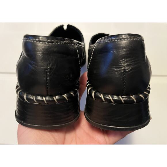 Rieker Women’s Size 6.5 US Leather Comfort Loafer Black Square Toe Slip On - Picture 6 of 11